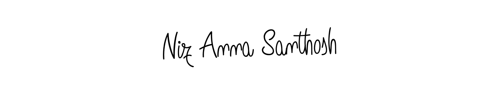 Create a beautiful signature design for name Niz Anna Santhosh. With this signature (Angelique-Rose-font-FFP) fonts, you can make a handwritten signature for free. Niz Anna Santhosh signature style 5 images and pictures png