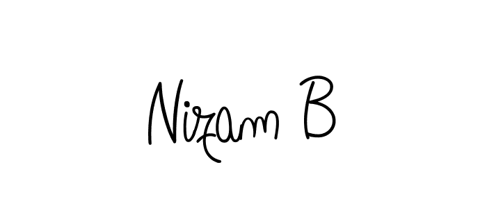 Design your own signature with our free online signature maker. With this signature software, you can create a handwritten (Angelique-Rose-font-FFP) signature for name Nizam B. Nizam B signature style 5 images and pictures png