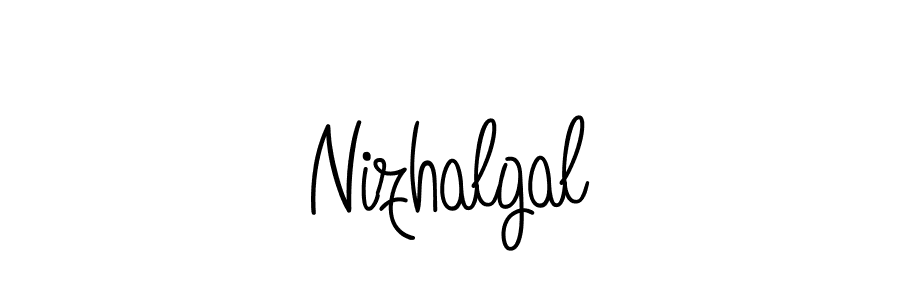 Make a beautiful signature design for name Nizhalgal. With this signature (Angelique-Rose-font-FFP) style, you can create a handwritten signature for free. Nizhalgal signature style 5 images and pictures png