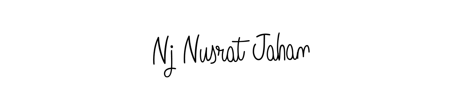 The best way (Angelique-Rose-font-FFP) to make a short signature is to pick only two or three words in your name. The name Nj Nusrat Jahan include a total of six letters. For converting this name. Nj Nusrat Jahan signature style 5 images and pictures png