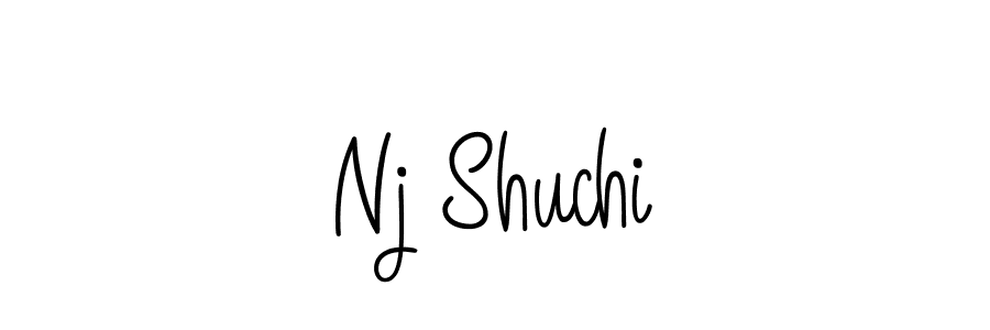 You should practise on your own different ways (Angelique-Rose-font-FFP) to write your name (Nj Shuchi) in signature. don't let someone else do it for you. Nj Shuchi signature style 5 images and pictures png