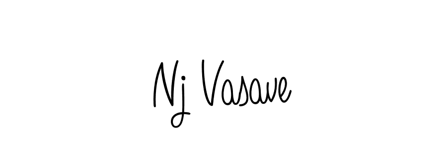 Nj Vasave stylish signature style. Best Handwritten Sign (Angelique-Rose-font-FFP) for my name. Handwritten Signature Collection Ideas for my name Nj Vasave. Nj Vasave signature style 5 images and pictures png