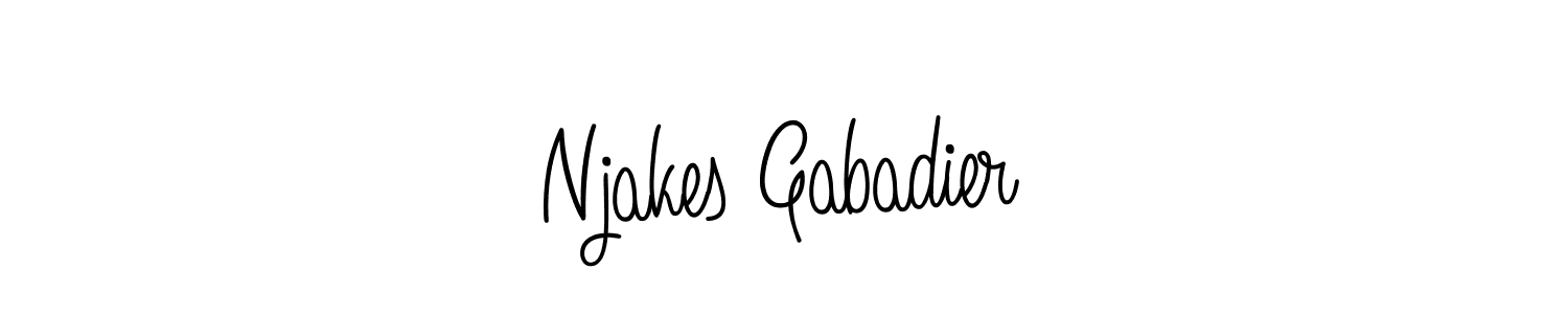 You should practise on your own different ways (Angelique-Rose-font-FFP) to write your name (Njakes Gabadier) in signature. don't let someone else do it for you. Njakes Gabadier signature style 5 images and pictures png