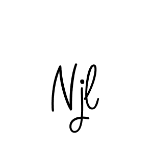 Njl stylish signature style. Best Handwritten Sign (Angelique-Rose-font-FFP) for my name. Handwritten Signature Collection Ideas for my name Njl. Njl signature style 5 images and pictures png