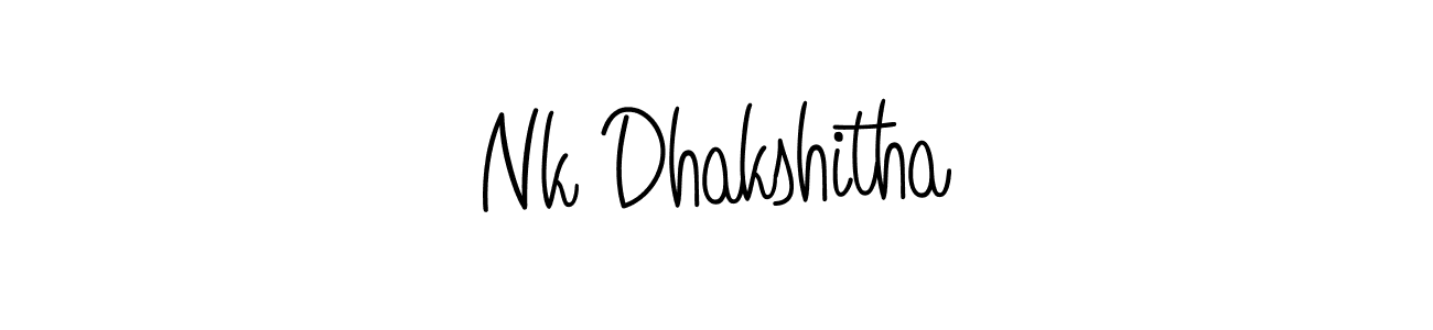 Make a short Nk Dhakshitha signature style. Manage your documents anywhere anytime using Angelique-Rose-font-FFP. Create and add eSignatures, submit forms, share and send files easily. Nk Dhakshitha signature style 5 images and pictures png