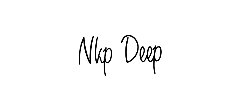 Make a beautiful signature design for name Nkp Deep. With this signature (Angelique-Rose-font-FFP) style, you can create a handwritten signature for free. Nkp Deep signature style 5 images and pictures png