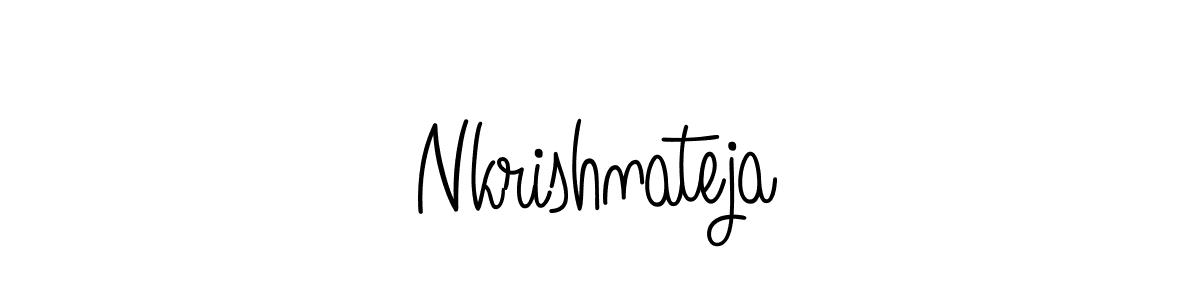 Make a beautiful signature design for name Nkrishnateja. With this signature (Angelique-Rose-font-FFP) style, you can create a handwritten signature for free. Nkrishnateja signature style 5 images and pictures png