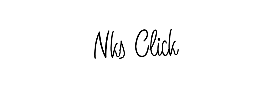 if you are searching for the best signature style for your name Nks Click. so please give up your signature search. here we have designed multiple signature styles  using Angelique-Rose-font-FFP. Nks Click signature style 5 images and pictures png