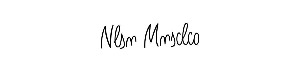 Design your own signature with our free online signature maker. With this signature software, you can create a handwritten (Angelique-Rose-font-FFP) signature for name Nlsn Mnsclco. Nlsn Mnsclco signature style 5 images and pictures png