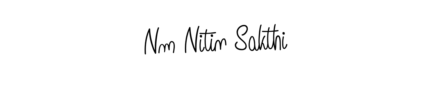 if you are searching for the best signature style for your name Nm Nitin Sakthi. so please give up your signature search. here we have designed multiple signature styles  using Angelique-Rose-font-FFP. Nm Nitin Sakthi signature style 5 images and pictures png