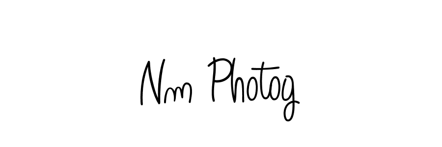 Make a beautiful signature design for name Nm Photog. With this signature (Angelique-Rose-font-FFP) style, you can create a handwritten signature for free. Nm Photog signature style 5 images and pictures png