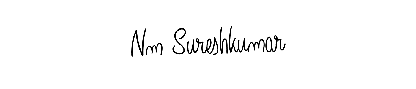 How to Draw Nm Sureshkumar signature style? Angelique-Rose-font-FFP is a latest design signature styles for name Nm Sureshkumar. Nm Sureshkumar signature style 5 images and pictures png