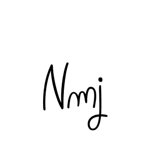 Nmj stylish signature style. Best Handwritten Sign (Angelique-Rose-font-FFP) for my name. Handwritten Signature Collection Ideas for my name Nmj. Nmj signature style 5 images and pictures png