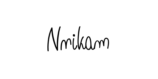 How to make Nnikam name signature. Use Angelique-Rose-font-FFP style for creating short signs online. This is the latest handwritten sign. Nnikam signature style 5 images and pictures png