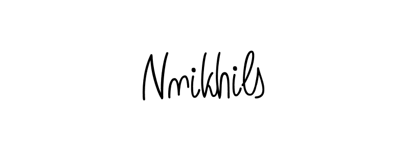 Make a beautiful signature design for name Nnikhils. With this signature (Angelique-Rose-font-FFP) style, you can create a handwritten signature for free. Nnikhils signature style 5 images and pictures png
