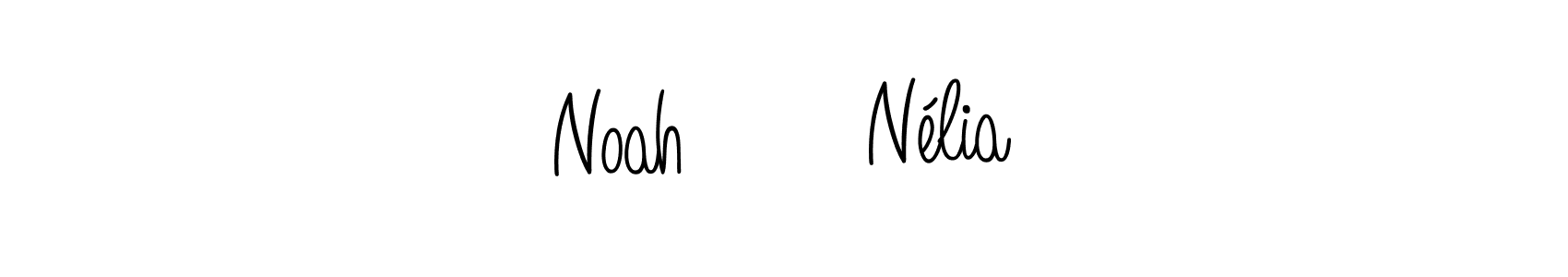 Use a signature maker to create a handwritten signature online. With this signature software, you can design (Angelique-Rose-font-FFP) your own signature for name Noah       Nélia. Noah       Nélia signature style 5 images and pictures png