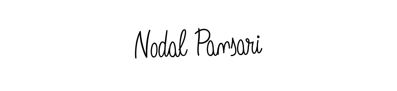 Create a beautiful signature design for name Nodal Pansari. With this signature (Angelique-Rose-font-FFP) fonts, you can make a handwritten signature for free. Nodal Pansari signature style 5 images and pictures png