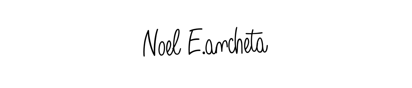 You should practise on your own different ways (Angelique-Rose-font-FFP) to write your name (Noel E.ancheta) in signature. don't let someone else do it for you. Noel E.ancheta signature style 5 images and pictures png