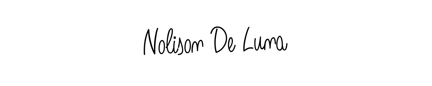 if you are searching for the best signature style for your name Nolison De Luna. so please give up your signature search. here we have designed multiple signature styles  using Angelique-Rose-font-FFP. Nolison De Luna signature style 5 images and pictures png