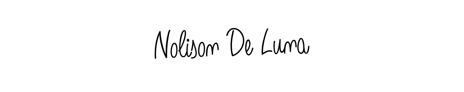 if you are searching for the best signature style for your name Nolison De Luna. so please give up your signature search. here we have designed multiple signature styles  using Angelique-Rose-font-FFP. Nolison De Luna signature style 5 images and pictures png