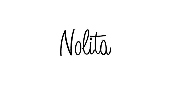 Use a signature maker to create a handwritten signature online. With this signature software, you can design (Angelique-Rose-font-FFP) your own signature for name Nolita. Nolita signature style 5 images and pictures png