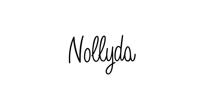 Use a signature maker to create a handwritten signature online. With this signature software, you can design (Angelique-Rose-font-FFP) your own signature for name Nollyda. Nollyda signature style 5 images and pictures png