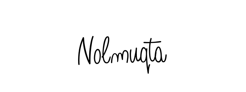 Make a beautiful signature design for name Nolmuqta. With this signature (Angelique-Rose-font-FFP) style, you can create a handwritten signature for free. Nolmuqta signature style 5 images and pictures png