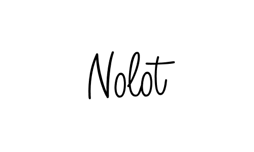 Make a beautiful signature design for name Nolot. With this signature (Angelique-Rose-font-FFP) style, you can create a handwritten signature for free. Nolot signature style 5 images and pictures png