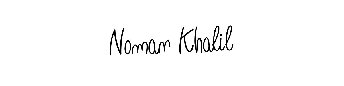 You should practise on your own different ways (Angelique-Rose-font-FFP) to write your name (Noman Khalil) in signature. don't let someone else do it for you. Noman Khalil signature style 5 images and pictures png