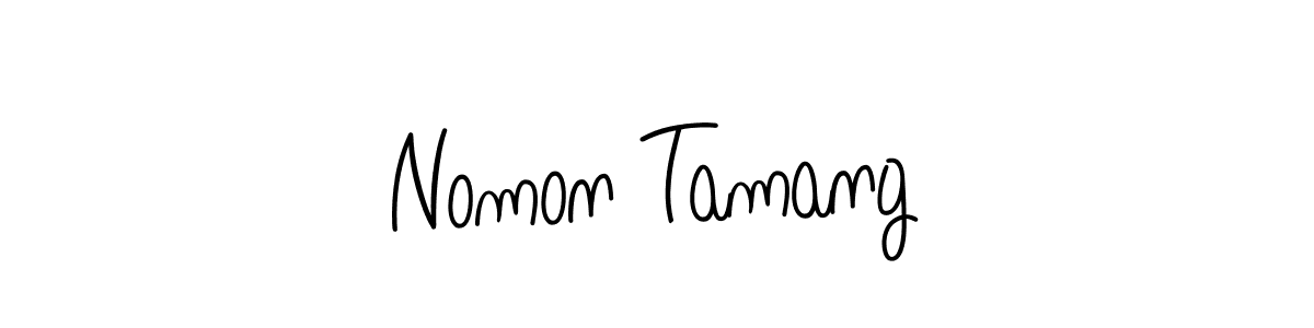 You should practise on your own different ways (Angelique-Rose-font-FFP) to write your name (Nomon Tamang) in signature. don't let someone else do it for you. Nomon Tamang signature style 5 images and pictures png