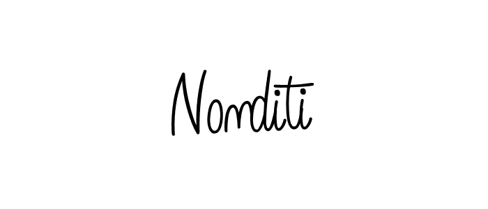 Make a beautiful signature design for name Nonditi. With this signature (Angelique-Rose-font-FFP) style, you can create a handwritten signature for free. Nonditi signature style 5 images and pictures png