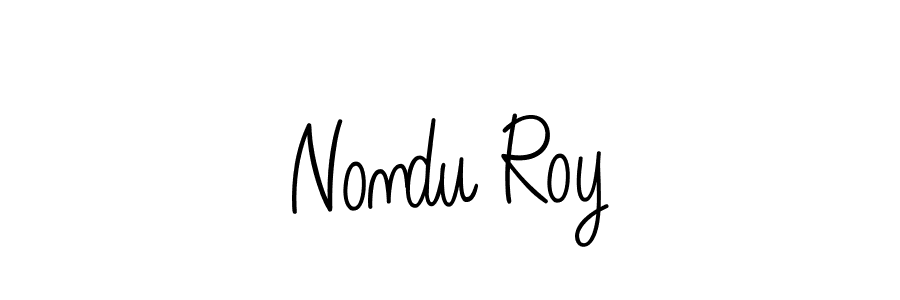 Create a beautiful signature design for name Nondu Roy. With this signature (Angelique-Rose-font-FFP) fonts, you can make a handwritten signature for free. Nondu Roy signature style 5 images and pictures png