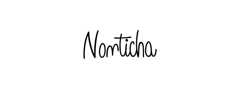 How to make Nonticha name signature. Use Angelique-Rose-font-FFP style for creating short signs online. This is the latest handwritten sign. Nonticha signature style 5 images and pictures png