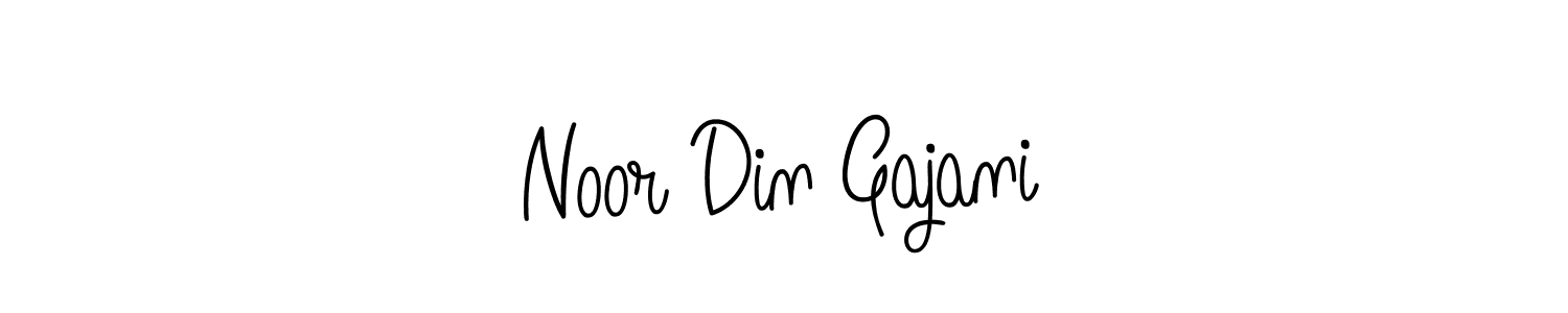 You should practise on your own different ways (Angelique-Rose-font-FFP) to write your name (Noor Din Gajani) in signature. don't let someone else do it for you. Noor Din Gajani signature style 5 images and pictures png