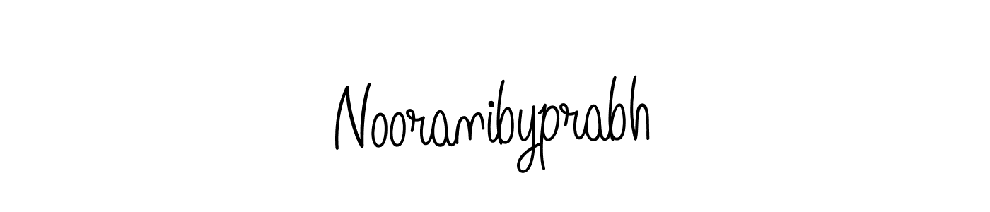 How to make Nooranibyprabh name signature. Use Angelique-Rose-font-FFP style for creating short signs online. This is the latest handwritten sign. Nooranibyprabh signature style 5 images and pictures png