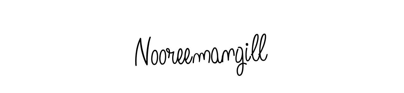 Nooreemangill stylish signature style. Best Handwritten Sign (Angelique-Rose-font-FFP) for my name. Handwritten Signature Collection Ideas for my name Nooreemangill. Nooreemangill signature style 5 images and pictures png