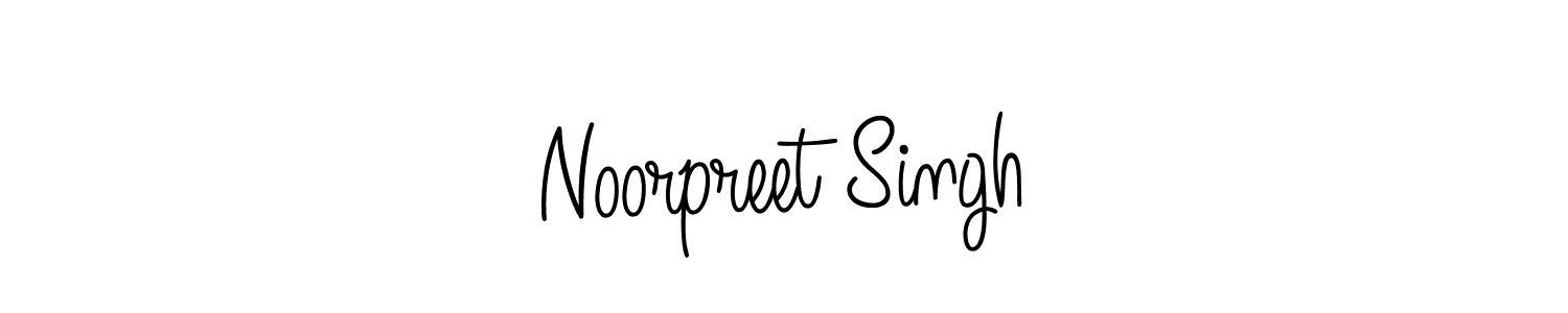 You should practise on your own different ways (Angelique-Rose-font-FFP) to write your name (Noorpreet Singh) in signature. don't let someone else do it for you. Noorpreet Singh signature style 5 images and pictures png
