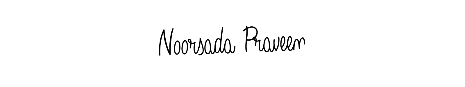 Make a beautiful signature design for name Noorsada Praveen. With this signature (Angelique-Rose-font-FFP) style, you can create a handwritten signature for free. Noorsada Praveen signature style 5 images and pictures png