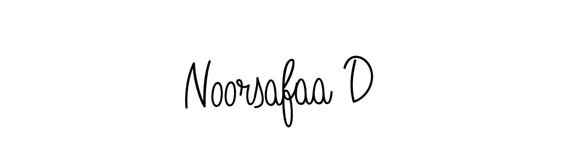 Design your own signature with our free online signature maker. With this signature software, you can create a handwritten (Angelique-Rose-font-FFP) signature for name Noorsafaa D. Noorsafaa D signature style 5 images and pictures png