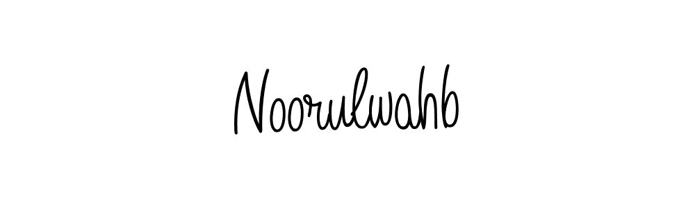 Use a signature maker to create a handwritten signature online. With this signature software, you can design (Angelique-Rose-font-FFP) your own signature for name Noorulwahb. Noorulwahb signature style 5 images and pictures png