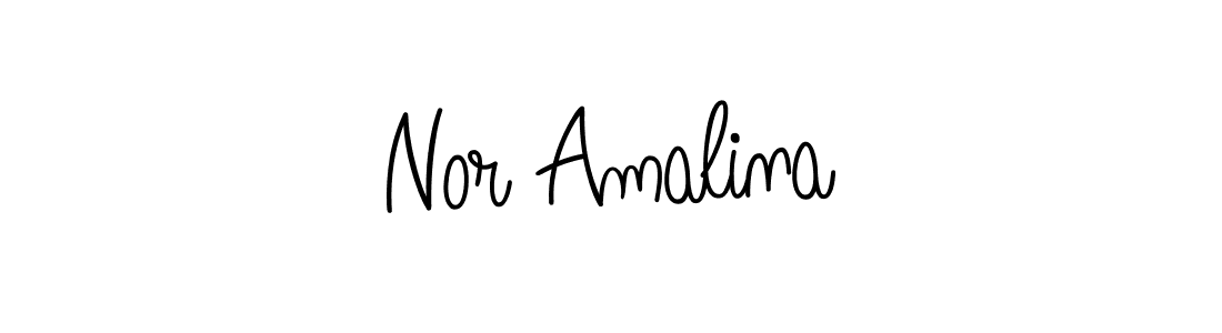 Create a beautiful signature design for name Nor Amalina. With this signature (Angelique-Rose-font-FFP) fonts, you can make a handwritten signature for free. Nor Amalina signature style 5 images and pictures png
