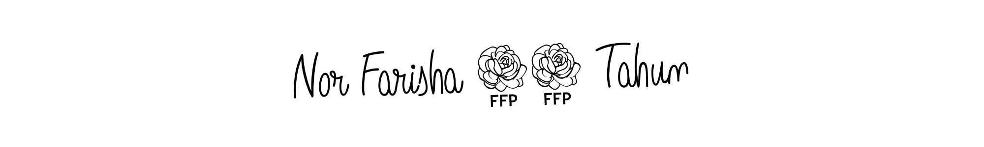 Use a signature maker to create a handwritten signature online. With this signature software, you can design (Angelique-Rose-font-FFP) your own signature for name Nor Farisha 13 Tahun. Nor Farisha 13 Tahun signature style 5 images and pictures png