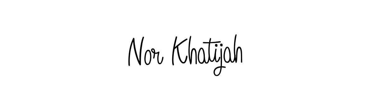 Make a beautiful signature design for name Nor Khatijah. With this signature (Angelique-Rose-font-FFP) style, you can create a handwritten signature for free. Nor Khatijah signature style 5 images and pictures png