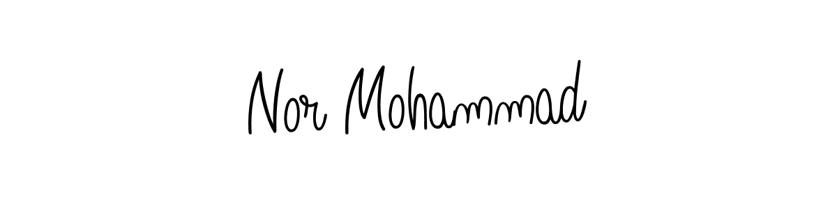 You should practise on your own different ways (Angelique-Rose-font-FFP) to write your name (Nor Mohammad) in signature. don't let someone else do it for you. Nor Mohammad signature style 5 images and pictures png