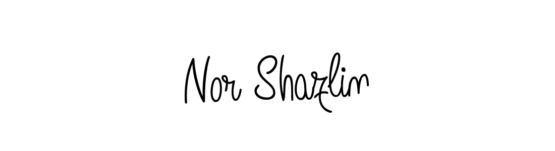 You should practise on your own different ways (Angelique-Rose-font-FFP) to write your name (Nor Shazlin) in signature. don't let someone else do it for you. Nor Shazlin signature style 5 images and pictures png