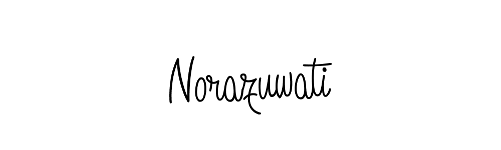 Use a signature maker to create a handwritten signature online. With this signature software, you can design (Angelique-Rose-font-FFP) your own signature for name Norazuwati. Norazuwati signature style 5 images and pictures png