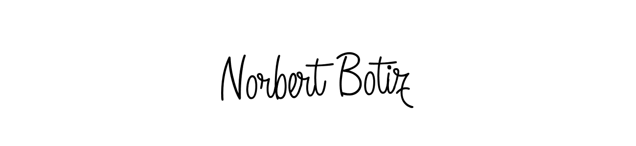 Use a signature maker to create a handwritten signature online. With this signature software, you can design (Angelique-Rose-font-FFP) your own signature for name Norbert Botiz. Norbert Botiz signature style 5 images and pictures png