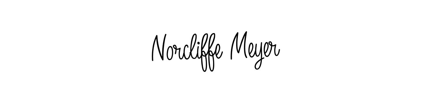 You should practise on your own different ways (Angelique-Rose-font-FFP) to write your name (Norcliffe Meyer) in signature. don't let someone else do it for you. Norcliffe Meyer signature style 5 images and pictures png