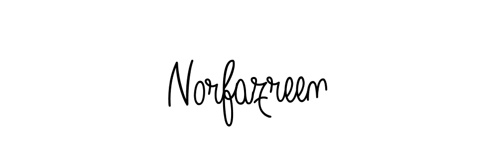 How to make Norfazreen name signature. Use Angelique-Rose-font-FFP style for creating short signs online. This is the latest handwritten sign. Norfazreen signature style 5 images and pictures png