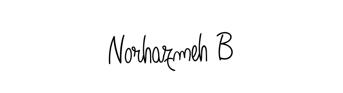 You should practise on your own different ways (Angelique-Rose-font-FFP) to write your name (Norhazmeh B) in signature. don't let someone else do it for you. Norhazmeh B signature style 5 images and pictures png